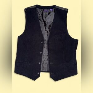 American Rag Black Corduroy Button-Front Vest
